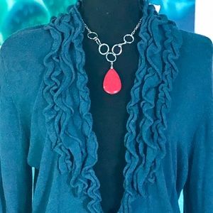 Soft & Beautiful blue front clasp sweater